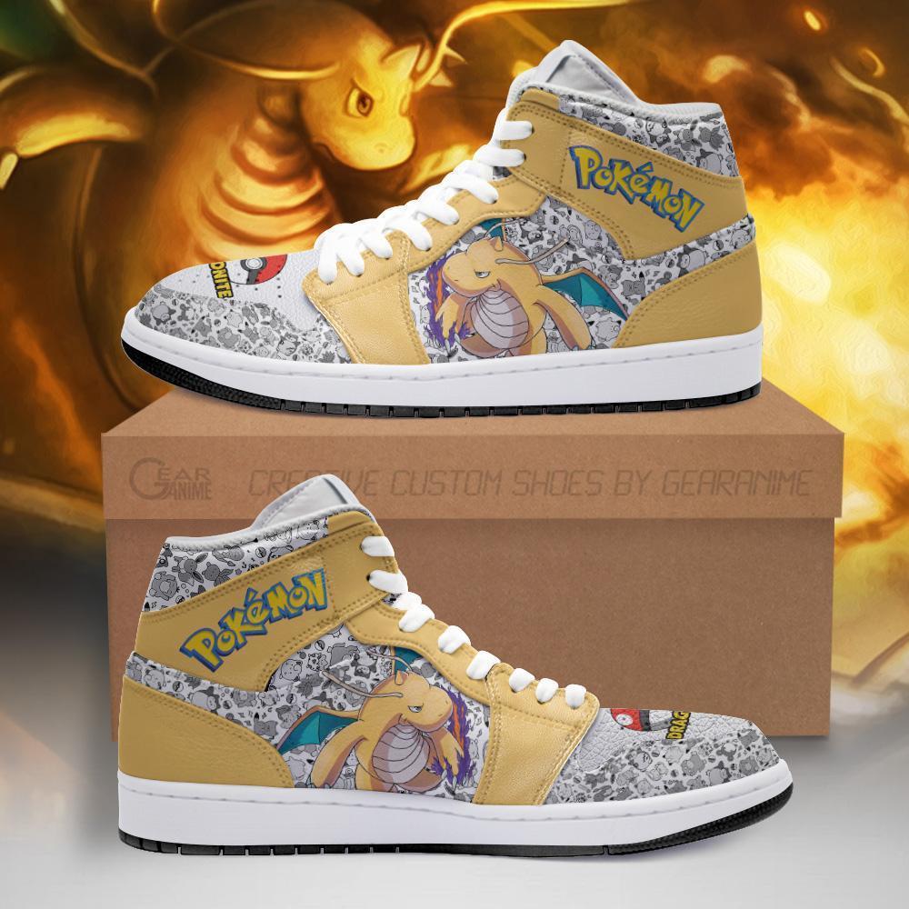 POKEMON Dragonite Anime Air Jordan 1 High Sneakers POKEMON Dragonite Anime Air Jordan 1 High Sneakers