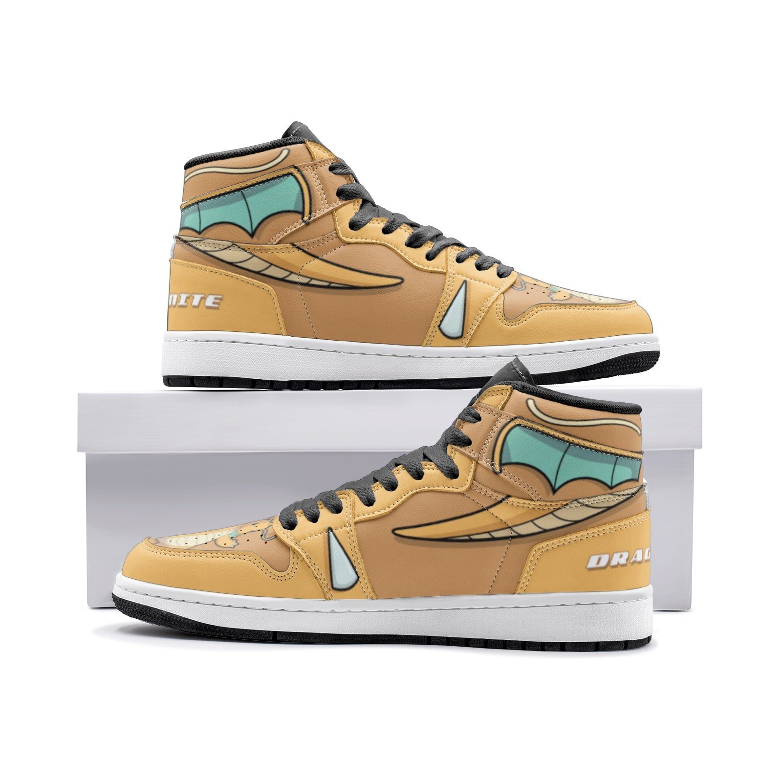 POKEMON Dragonite Yellow Air Jordan 1 High Sneakers POKEMON Dragonite Yellow Air Jordan 1 High Sneakers