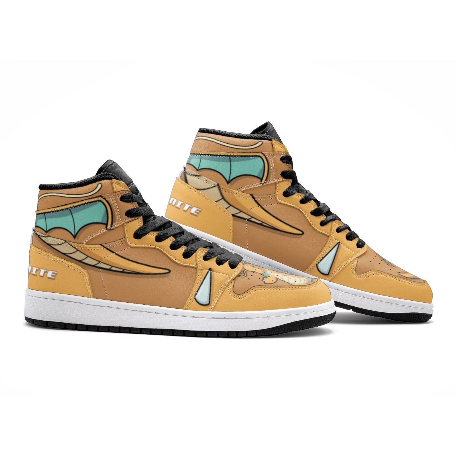 POKEMON Dragonite Yellow Air Jordan 1 High Sneakers POKEMON Dragonite Yellow Air Jordan 1 High Sneakers