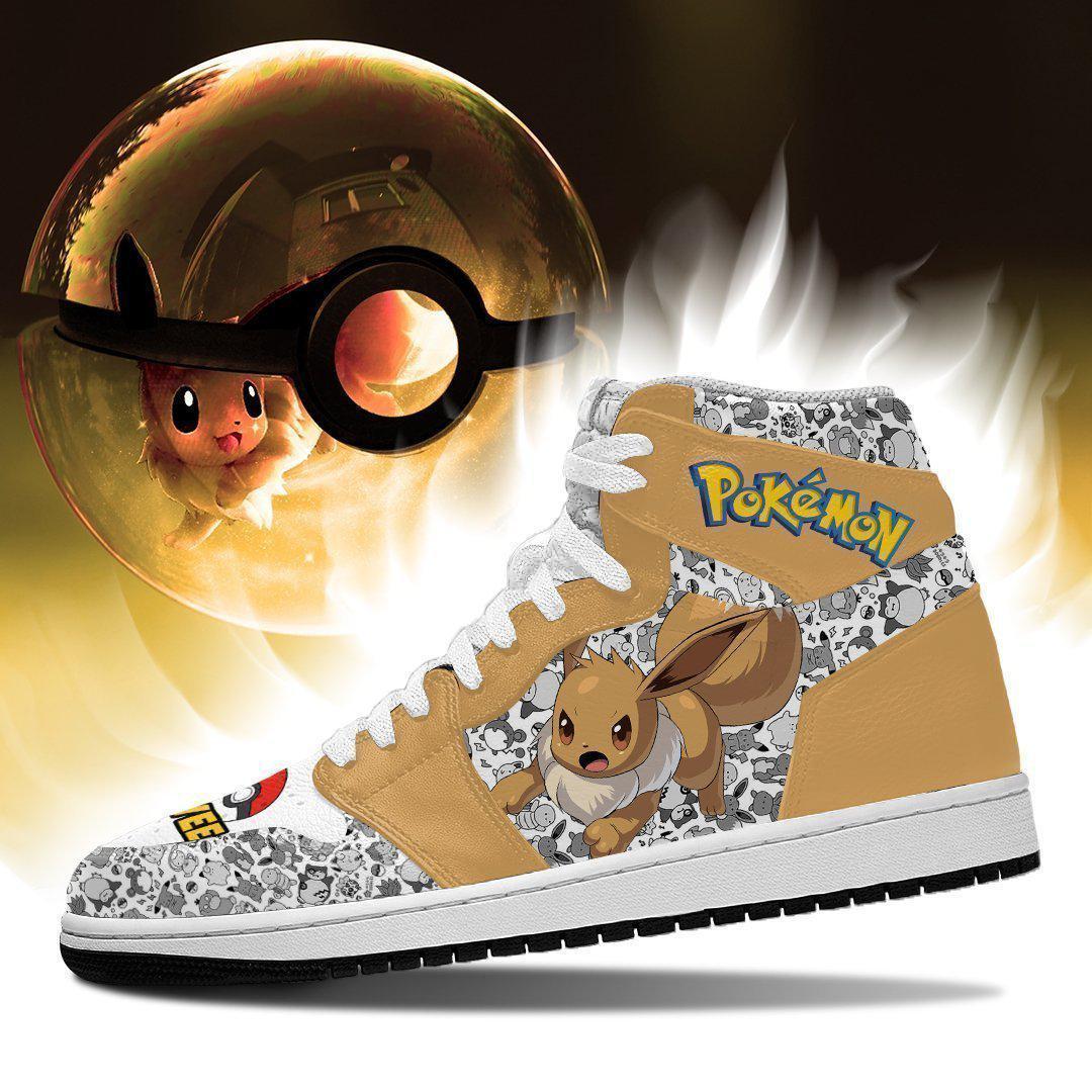 POKEMON Eevee Anime Air Jordan 1 High Sneakers POKEMON Eevee Anime Air Jordan 1 High Sneakers