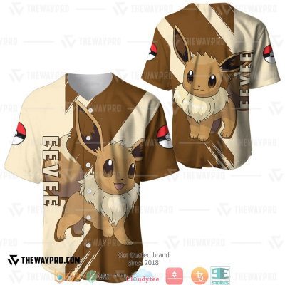 POKEMON Eevee Brown Baseball Jersey