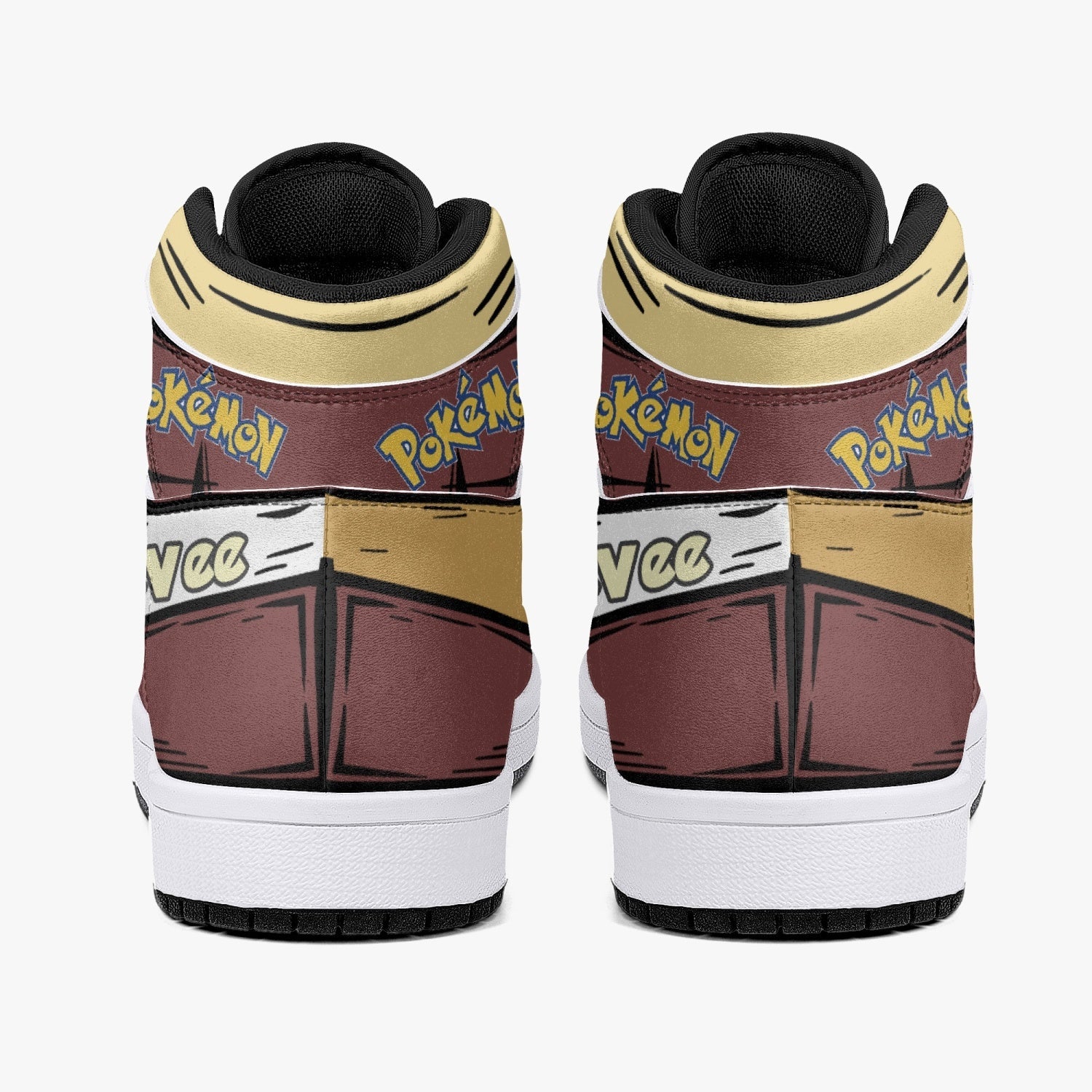 POKEMON Eevee Brown White Air Jordan 1 High Sneakers POKEMON Eevee Brown White Air Jordan 1 High Sneakers