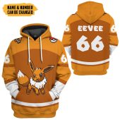 POKEMON Eevee Custom Name Number Sport Pullover Hoodie