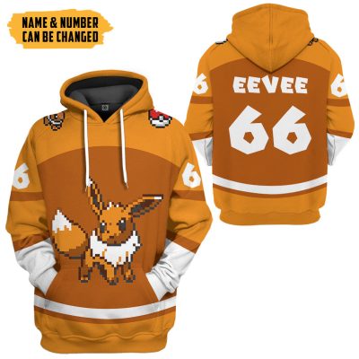 POKEMON Eevee Custom Name Number Sport Pullover Hoodie