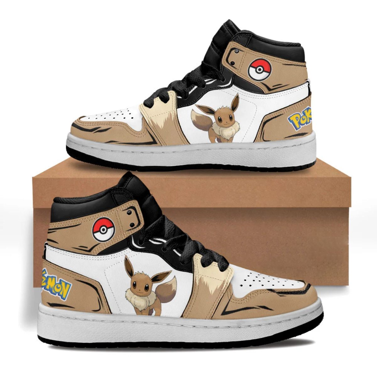 POKEMON Eevee New Style Air Jordan 1 High Sneakers POKEMON Eevee New Style Air Jordan 1 High Sneakers