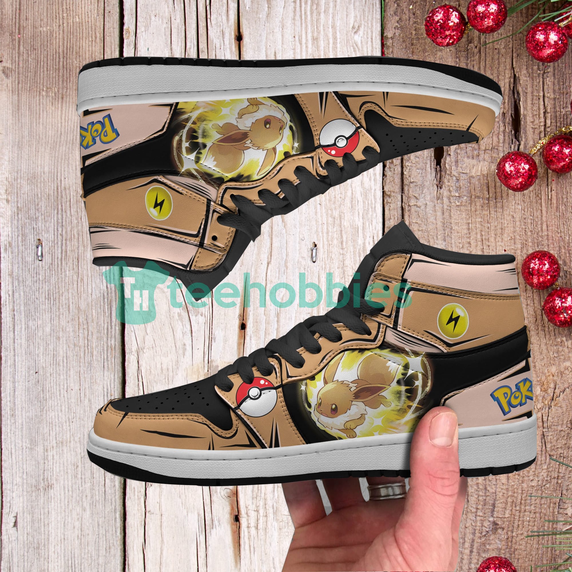 POKEMON Eevee Style Air Jordan 1 High Sneakers POKEMON Eevee Style Air Jordan 1 High Sneakers