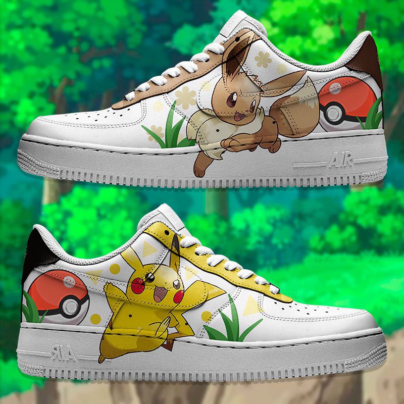POKEMON Eevee x Pikachu Air Force 1 Shoes POKEMON Eevee x Pikachu Air Force 1 Shoes