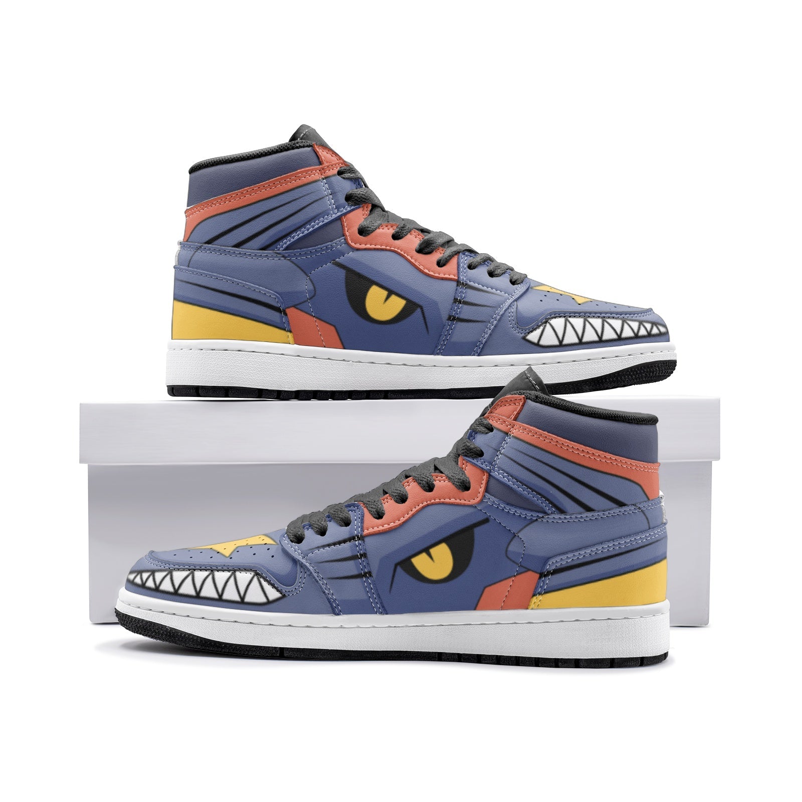 POKEMON Garchomp Navy Air Jordan 1 High Sneakers POKEMON Garchomp Navy Air Jordan 1 High Sneakers