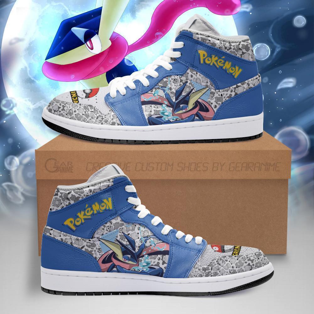 POKEMON Greninja Anime Air Jordan 1 High Sneakers POKEMON Greninja Anime Air Jordan 1 High Sneakers