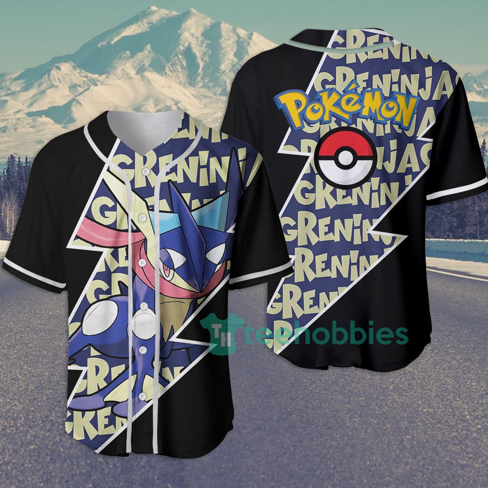POKEMON Greninja Black Baseball Jersey POKEMON Greninja Black Baseball Jersey