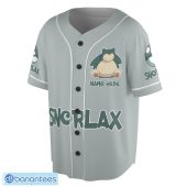 Pokemon Snorlax Custom Name Grey Baseball Jersey Front.jpg - demo10