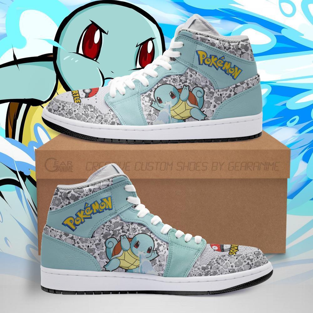 POKEMON Squirtle Anime Air Jordan 1 High Sneakers POKEMON Squirtle Anime Air Jordan 1 High Sneakers