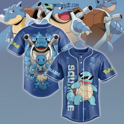 POKEMON Squirtle Custom Name Cartoon Movies Baseball Jersey