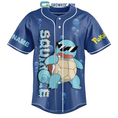 POKEMON Squirtle Custom Name Cartoon Movies Baseball Jersey