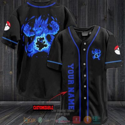 POKEMON Totodile Custom Name Black Baseball Jersey