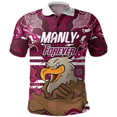 Sea Eagles Custom Polo Shirt - Manly Forever With Aboriginal Style Polo Shirt