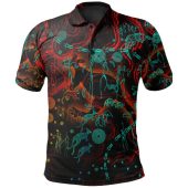 Australia Polo Shirt - Kangaroo Adults Indigenous Art