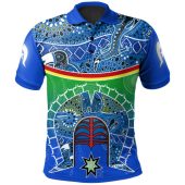 Australia Torres Strait Islands Inspired Polo Shirt- Torres Strait Symbol With Indigenous Patterns