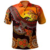 Australia Polo Shirt Eagle Aboriginal Dot Painting Traditional
