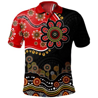 Australia Polo Shirt Aboriginal Dot Art In My Heart