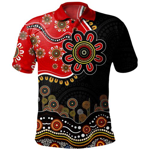 Australia Polo Shirt Aboriginal Dot Art In My Heart Australia Polo Shirt Aboriginal Dot Art In My Heart