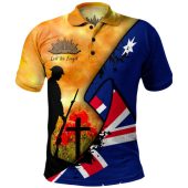 Australia Anzac Day Polo Shirt - Anzac Day Flag Lest We Forget Polo Shirt Ver.1