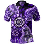 Australia Polo Shirt Aboriginal Dot Art Painting Unity Concept