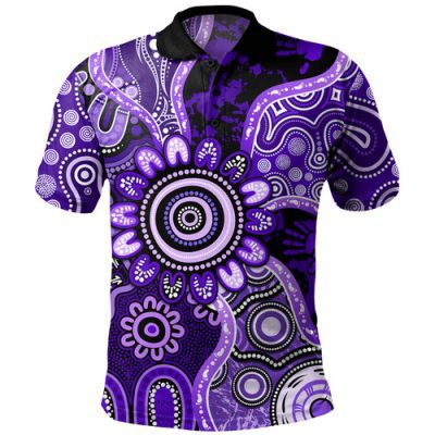 Australia Polo Shirt Aboriginal Dot Art Painting Unity Concept