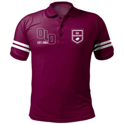 Queensland Maroons Polo Shirt State Of Origin 2024 Sport Style