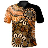 Australia Polo Shirt Aboriginal Dot Painting Background