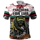 Penrith Panthers Custom Polo Shirt - Penrith Panthers For Life With Aboriginal Style Polo Shirt