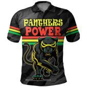 Penrith Panthers Custom Polo Shirt- Panther Supporter Polo Shirt