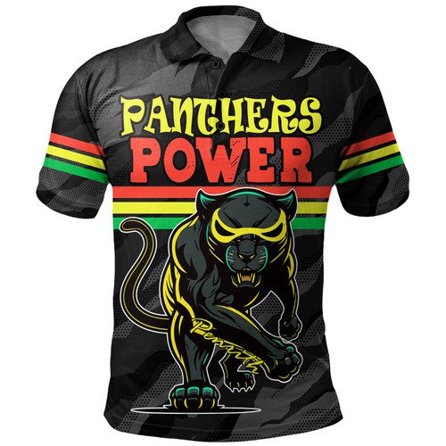 Penrith Panthers Custom Polo Shirt- Panther Supporter Polo Shirt Penrith Panthers Custom Polo Shirt- Panther Supporter Polo Shirt