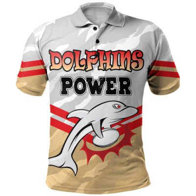 Redcliffe Dolphins Custom Polo Shirt - Redcliffe Dolphins For Life With Aboriginal Style Polo Shirt