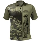 Australia Polo Shirt - Anzac Day Honor The Fallen Thank The Living