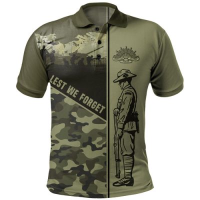 Australia Polo Shirt - Anzac Day Honor The Fallen Thank The Living