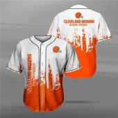 NFL Cleveland Browns White Orange Baseball Jersey V11