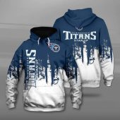 NFL Tennessee Titans White Navy Blue Pullover Hoodie V3