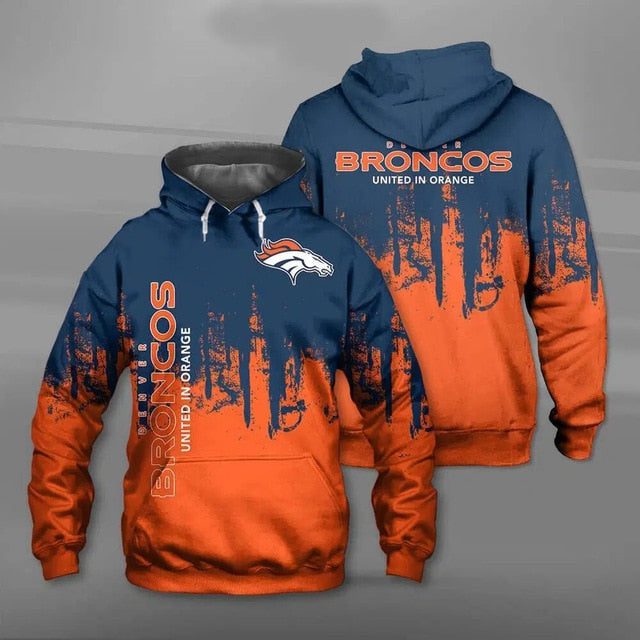 NFL Denver Broncos Orange Navy Blue Pullover Hoodie V4 NFL Denver Broncos Orange Navy Blue Pullover Hoodie V4