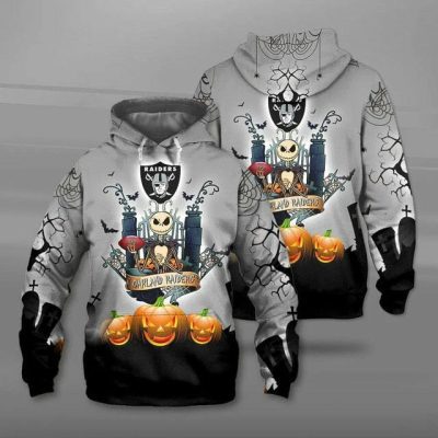 NFL Las Vegas Raiders Jack Skellington Halloween Pullover Hoodie