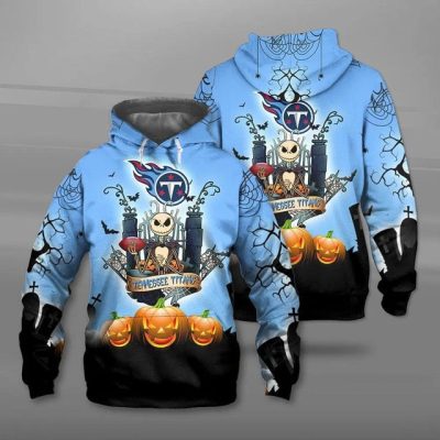 NFL Tennessee Titans Halloween Jack Skellington Pullover Hoodie