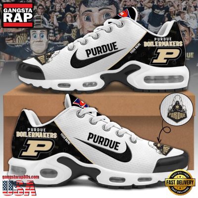 NCAA Custom Name Purdue Boilermakers Football Mascot Symbol Air Max Plus Shoes Running Sneakers
