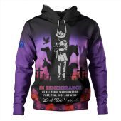 Australia Hoodie Anzac Day Lest We Forget War Animals Purple Poppy
