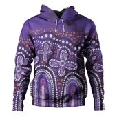 Australia Aboriginal Hoodie - Dot painting illustration in Aboriginal style Purple Hoodie