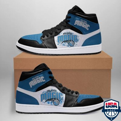 NBA Orlando Magic Blue Black Air Jordan 1 High Sneakers V2