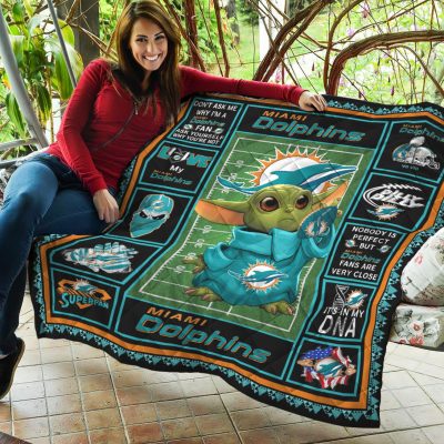NFL Miami Dolphins Quilt Blanket V5