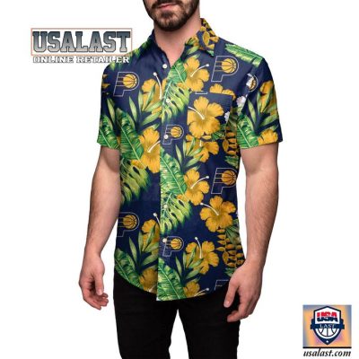 NBA Indiana Pacers Tropical Flowers Hawaiian Shirt V4