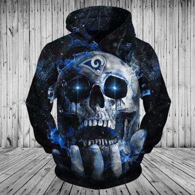 NFL Los Angeles Rams Horror Black Skull Pullover Hoodie