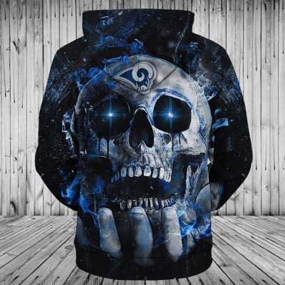 NFL Los Angeles Rams Horror Black Skull Pullover Hoodie