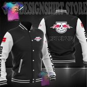 RB Leipzig Black White Baseball Jacket